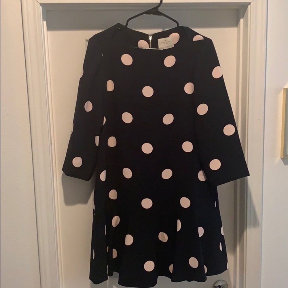 Kate Spade Navy and Blush Polka Dot Dress